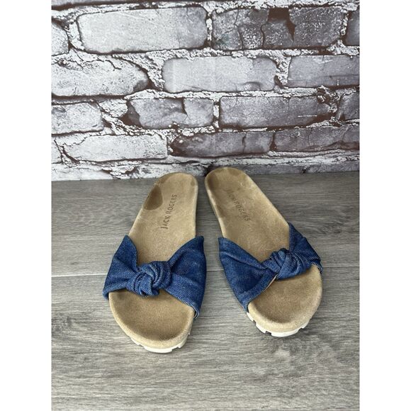 Jack Rogers Blue Denim Slide Knotted Bow Casual Sandals Women’s Sz 8.5M US/39EU - Picture 3 of 16